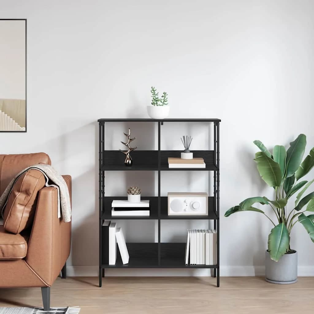 Knjižna polica 6 nivojev 82 x 32 x 112 cm Inženirski les - slika 4
