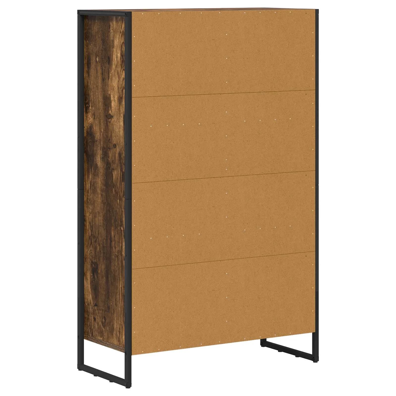 Knjigovni omar 99,5 x 30 x 108,5 cm Inženirski les Dimni hrast - slika 7