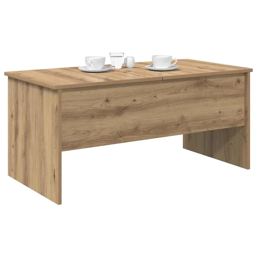 Klubska miza Umetni hrast 102 x 50,5 x 46,5 cm Inženirski les - slika 3