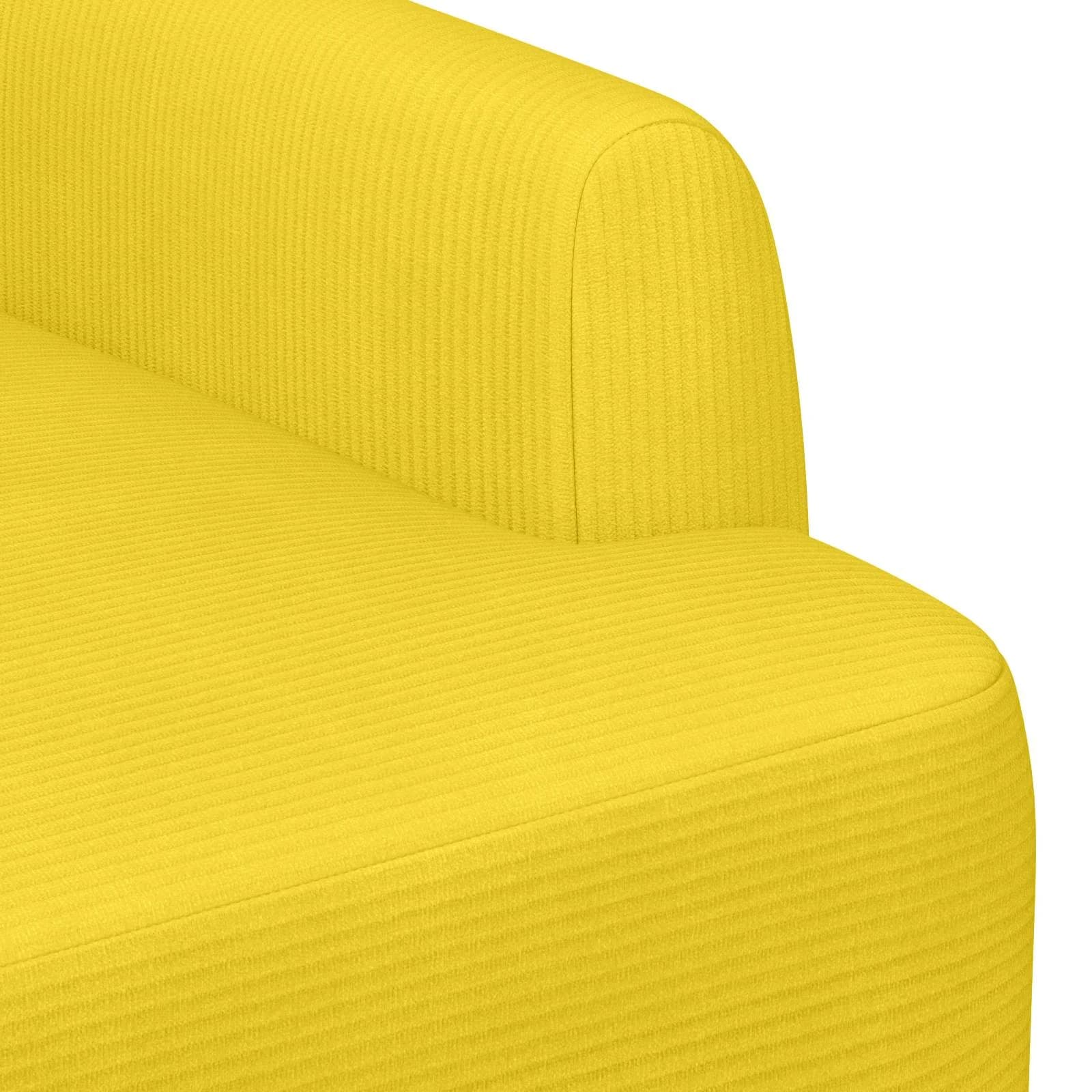 Dvojnica s gumbi Svetlo rumena 116 x 67 x 81 cm Žametna tkanina - slika 6