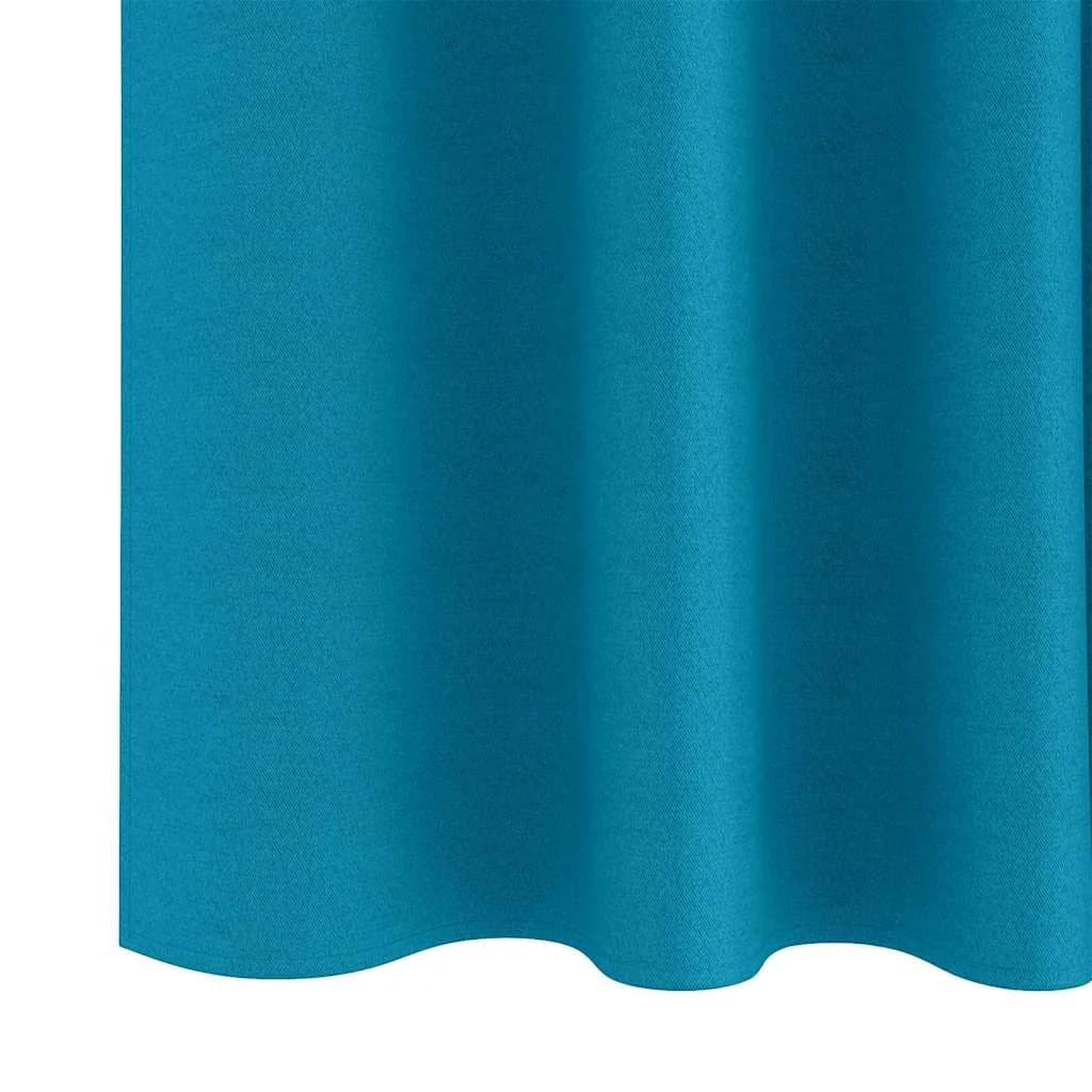 Zavese za zatemnitev z obroči 2 kos Turkizna 225 x 140 cm - slika 6