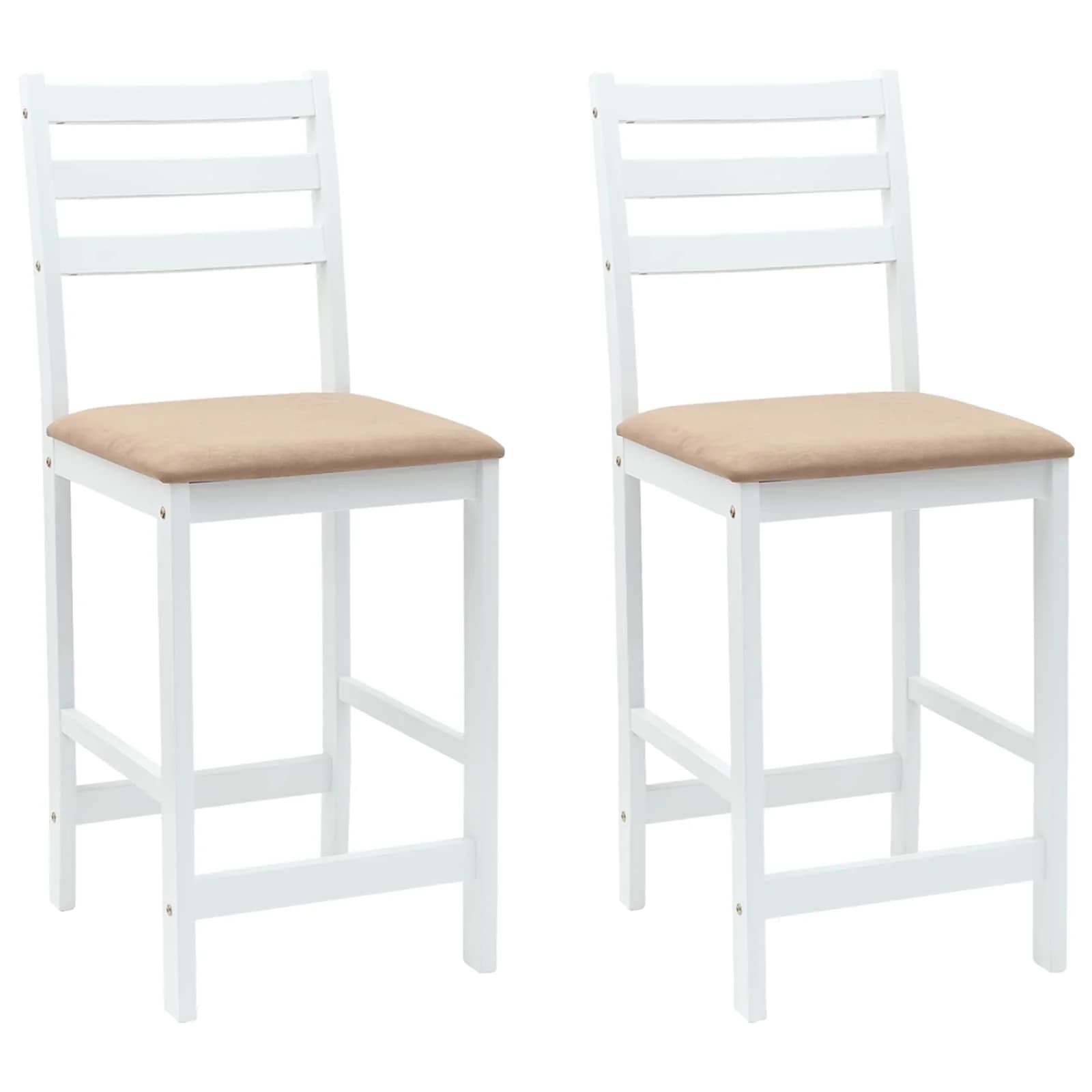 Jedilni stoli 2 kos Masivno gumovo les Bela 40 x 47,5 x 99,5 cm - slika 2