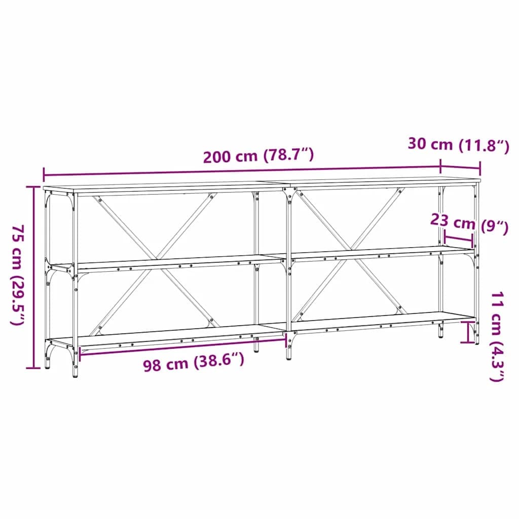 Konzolna miza Star les 200 x 30 x 75 cm Inženirski les - slika 11