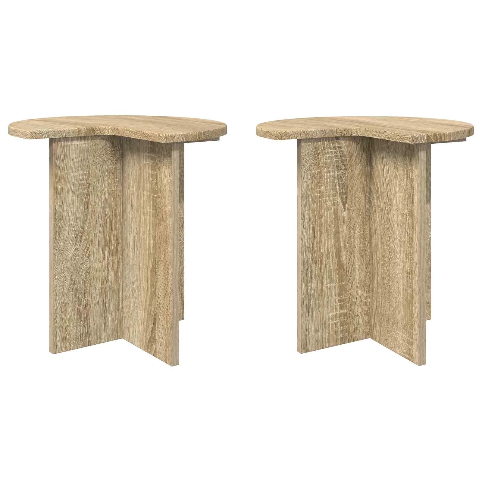 Stranska miza 2 kos Sonoma hrast Ø 39 x 38 cm Inženirski les - slika 2