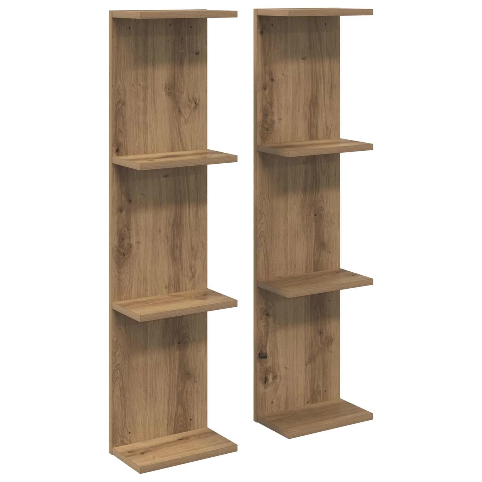 Stenska polica 2 kos Artisan hrast 25 x 15 x 100 cm - slika 2