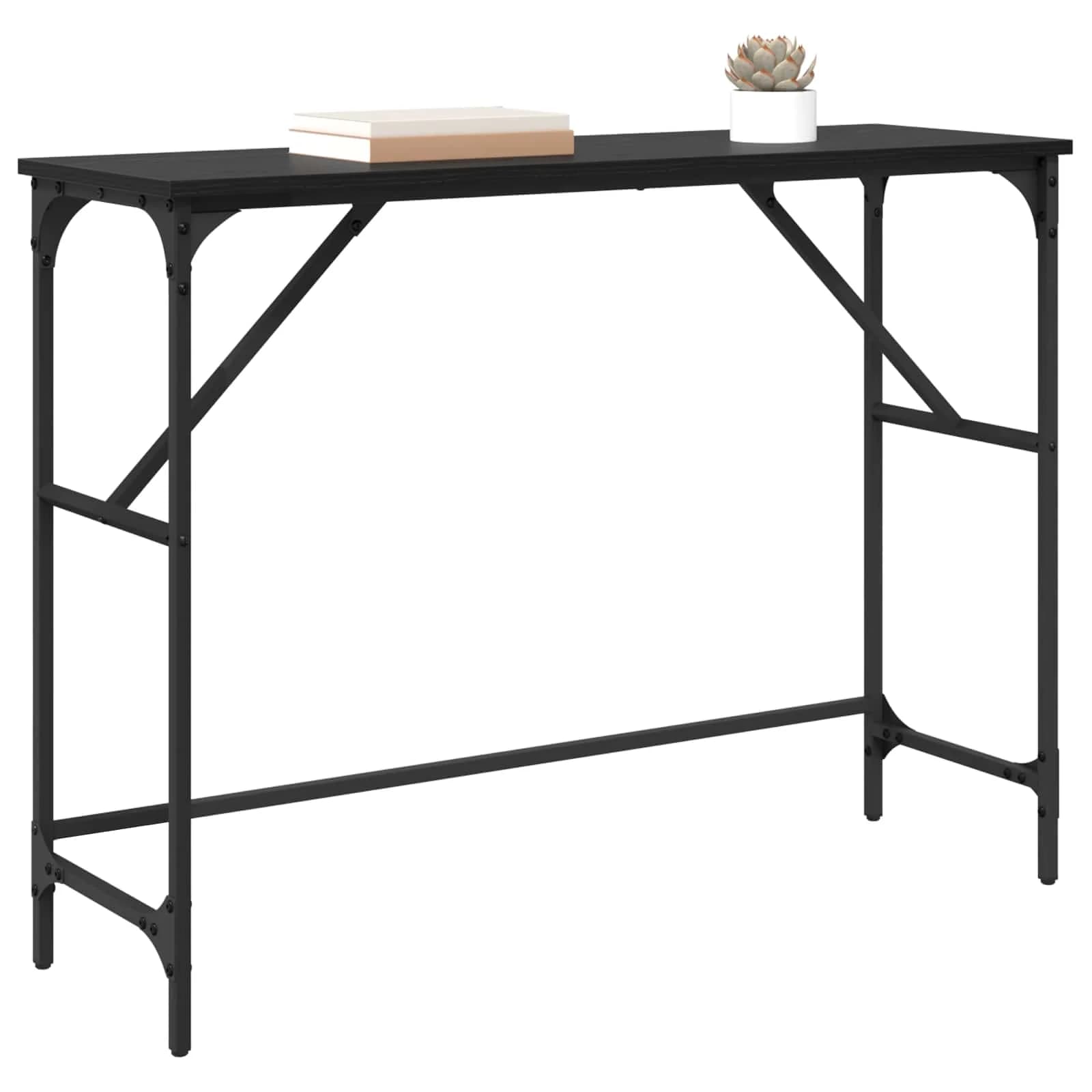 Konzolna miza Črna Orehovina 100 x 32 x 75 cm Inženirski les - slika 3