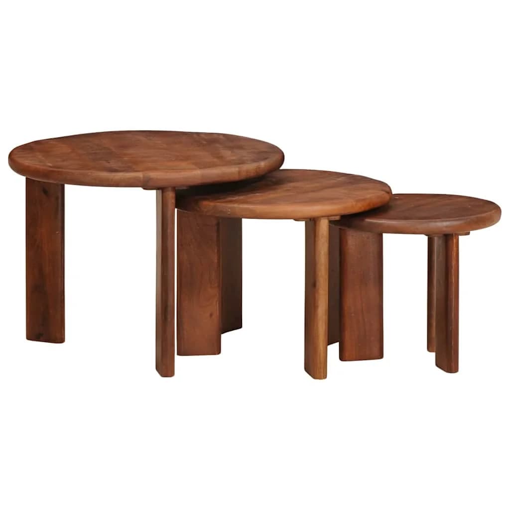 Mize za kavo z gnezdenjem 3 kos Medeno rjava Ø 54 x 40 cm - slika 3