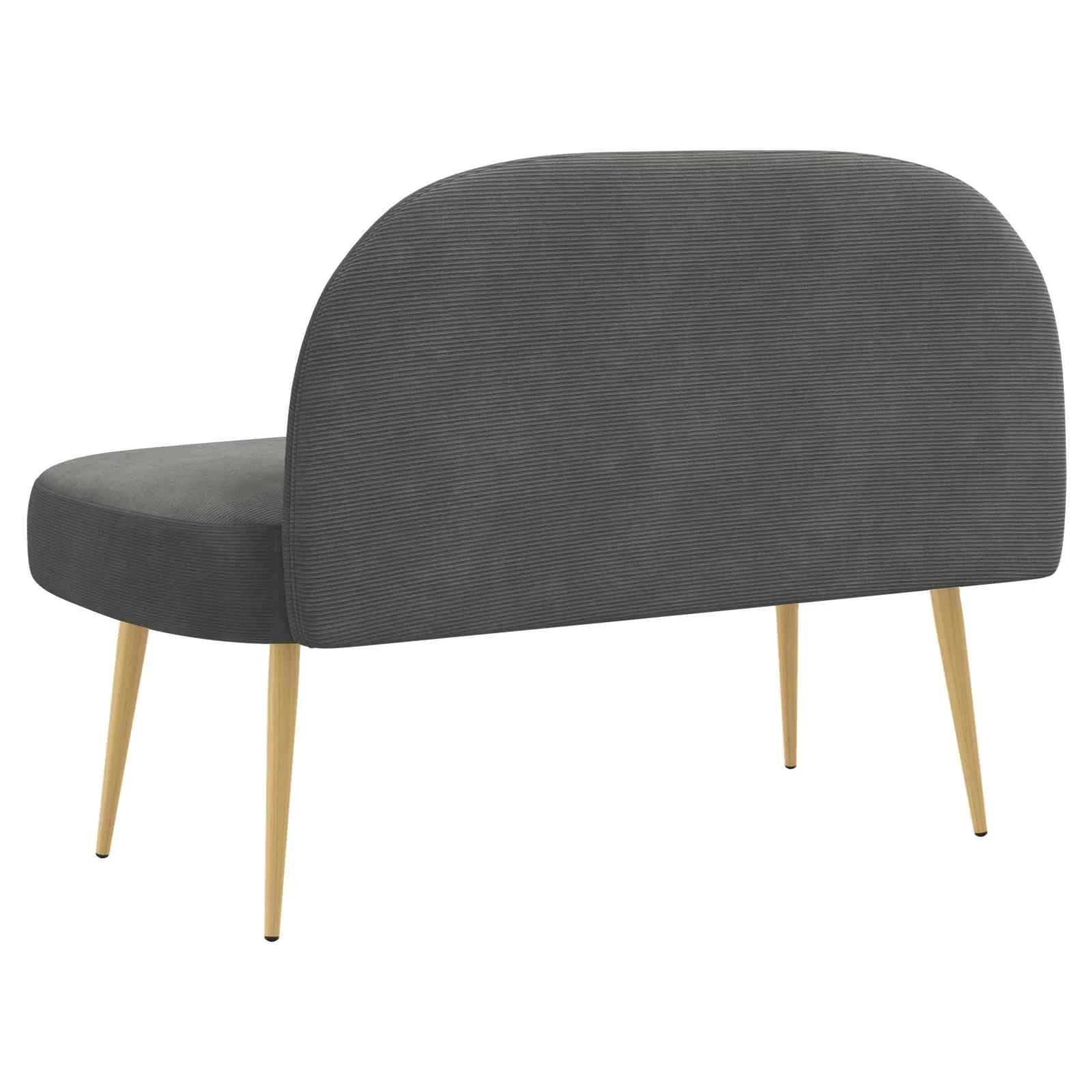 Oblazinjena klop z naslonom Temno siva 110 x 60 x 76 cm - slika 4