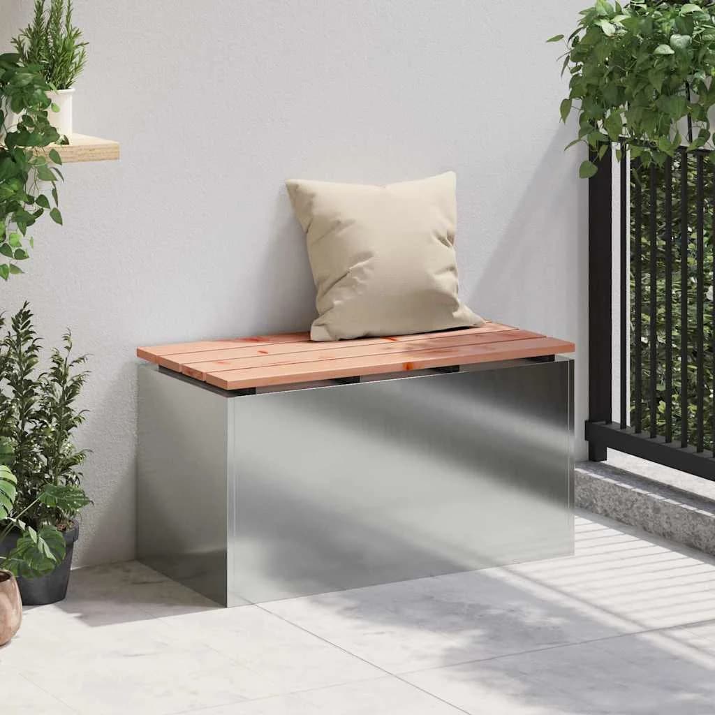 Vrtna klop srebrna 80 x 40 x 43 cm Pocinkano jeklo - slika 3