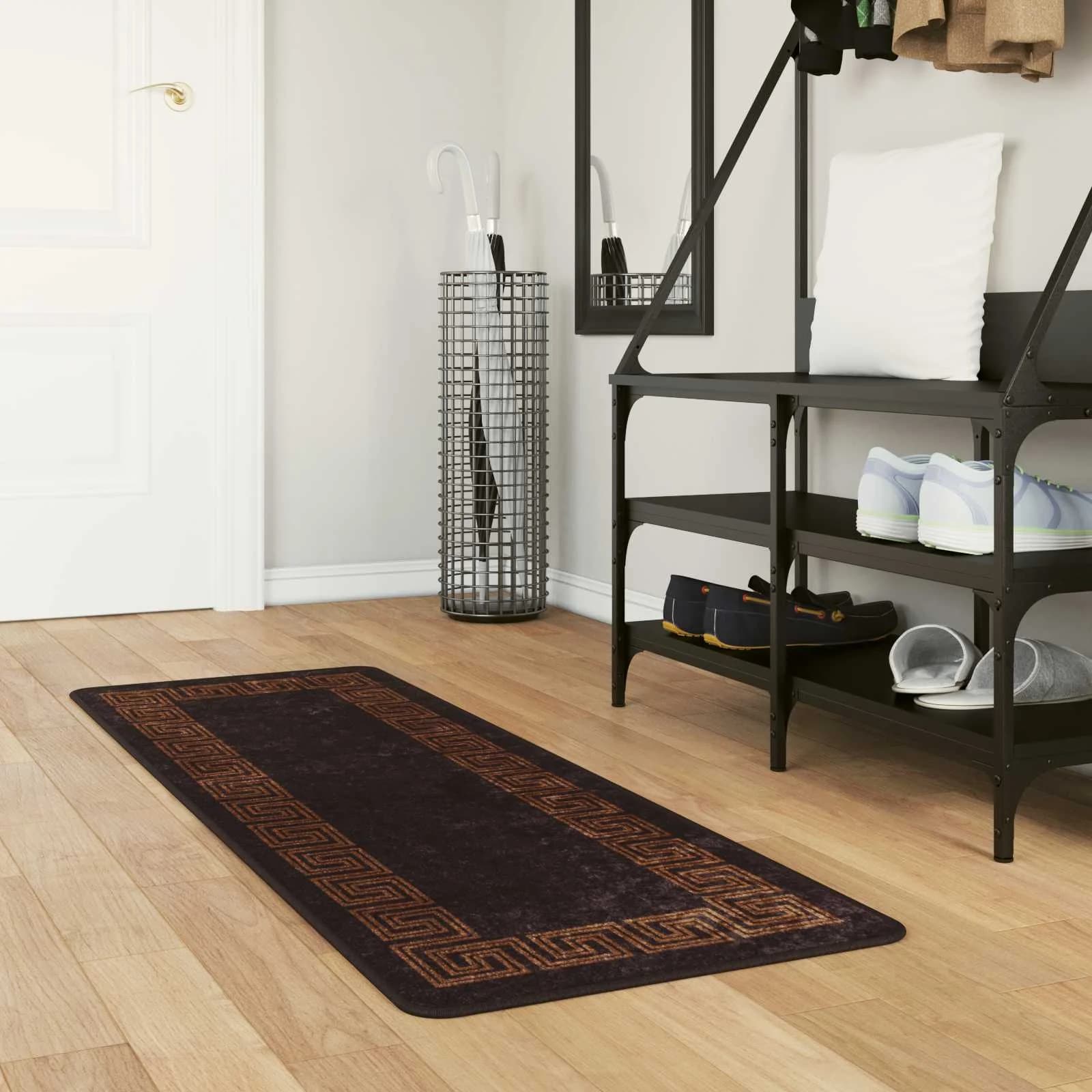 Preproga runner MARSA Črna 50 x 200 cm Poliester in PVC