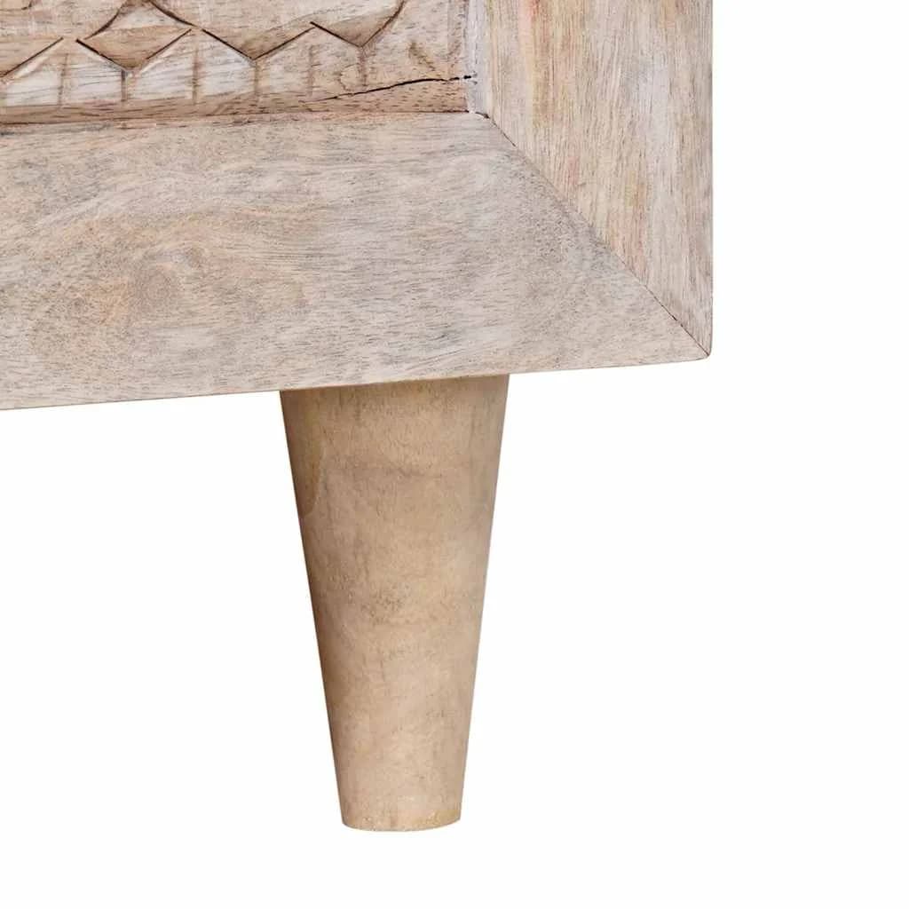 Klubska miza Beljen bel 80 x 54 x 40 cm Masiven les manga - slika 8