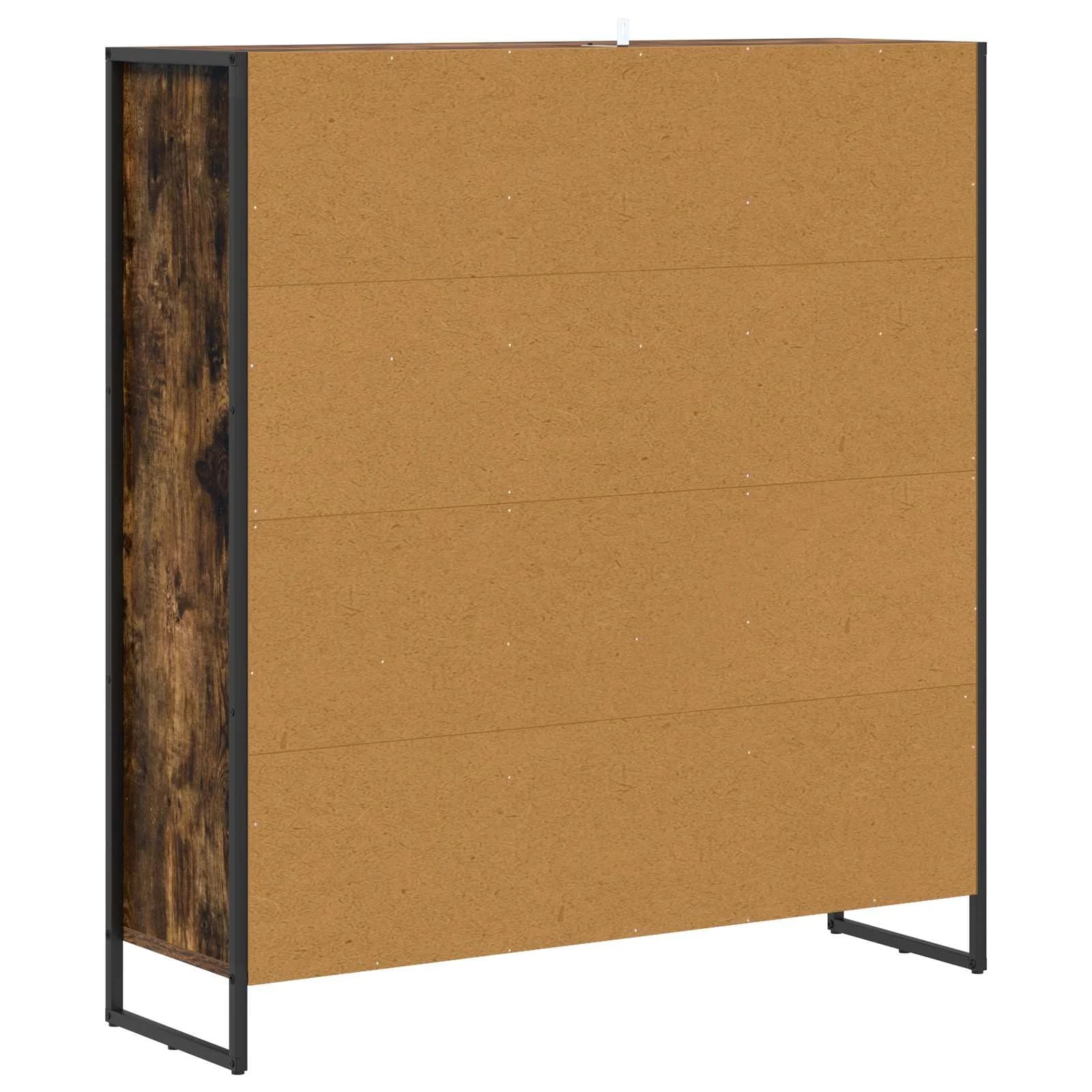 Knjigovni omar 99,5 x 30 x 108,5 cm Inženirski les Dimni hrast - slika 7