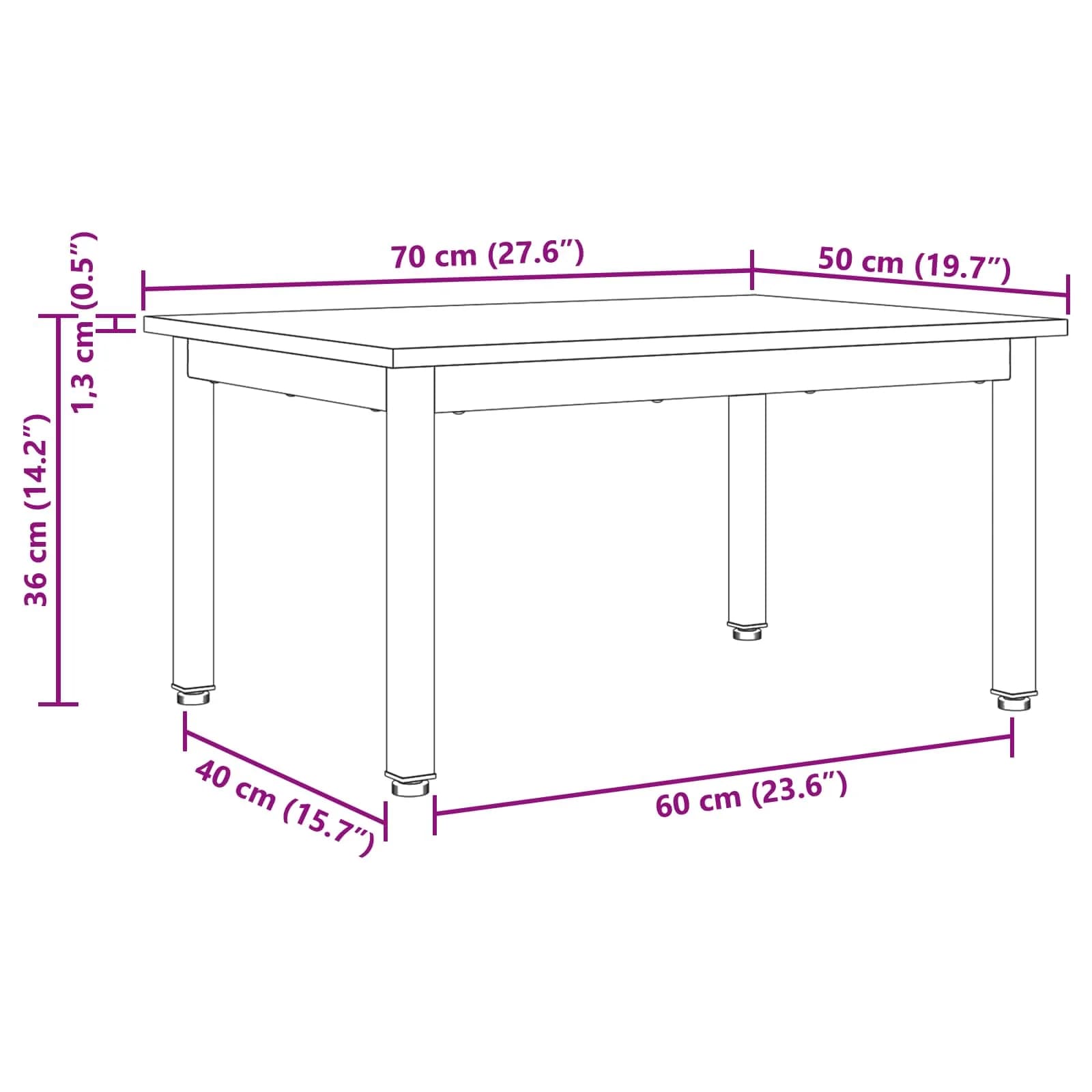 Klubska miza Oreh 70 x 50 x 36 cm Inženirski les - slika 11
