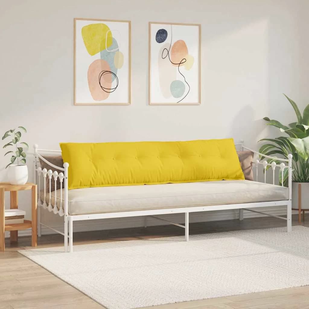 Poglavni vzglavnik Svetlo rumena 200 x 19 x 50 cm blago - slika 4