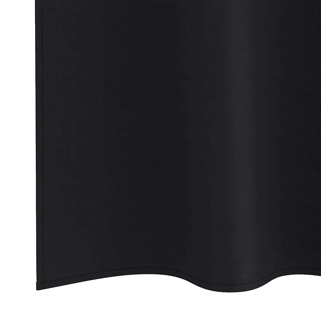 Zavese za zatemnitev z obroči 2 kos Črna 260 x 140 cm Poliester - slika 6