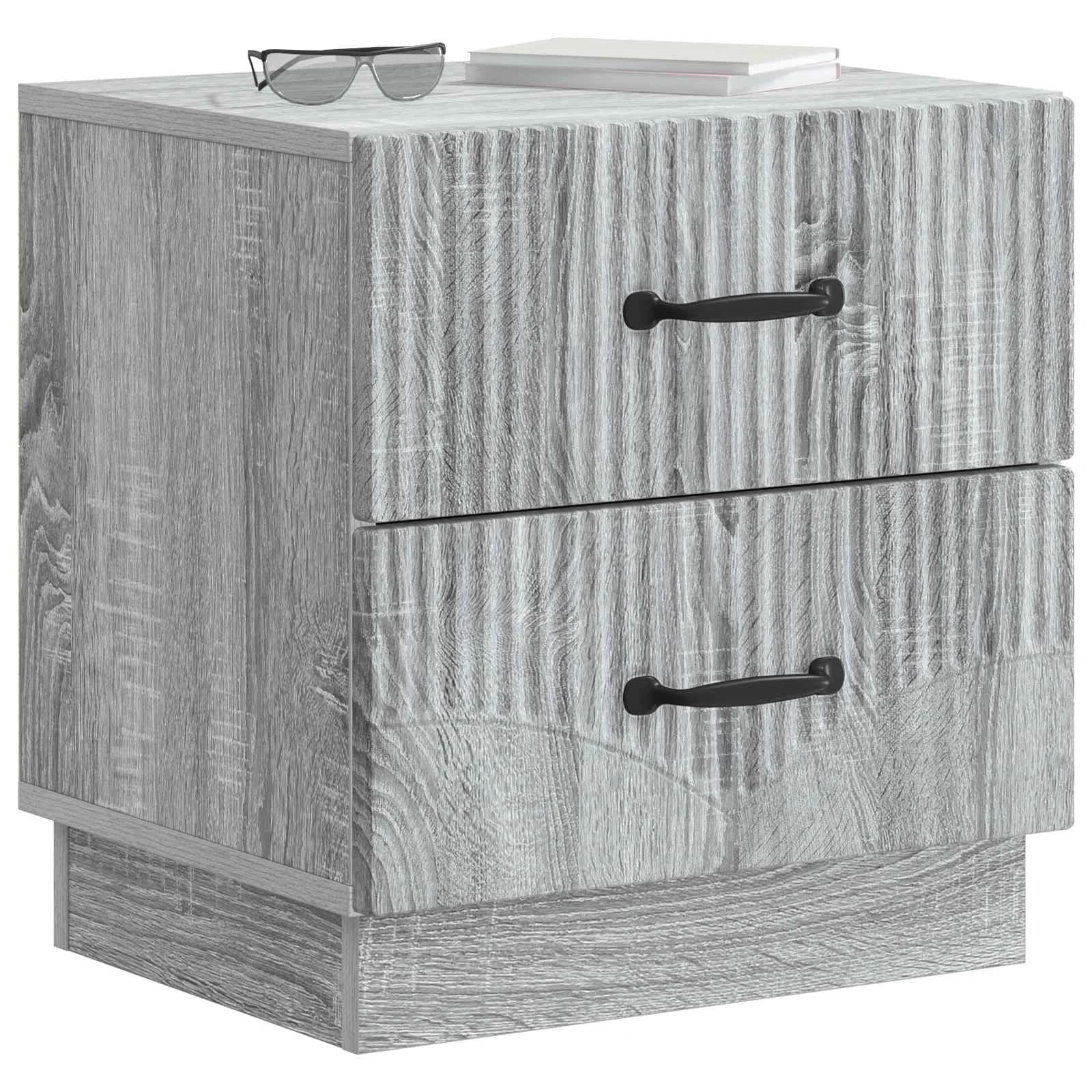 Nočna omarica 2 kos Siva Sonoma 43 x 34,5 x 44,5 cm - slika 3