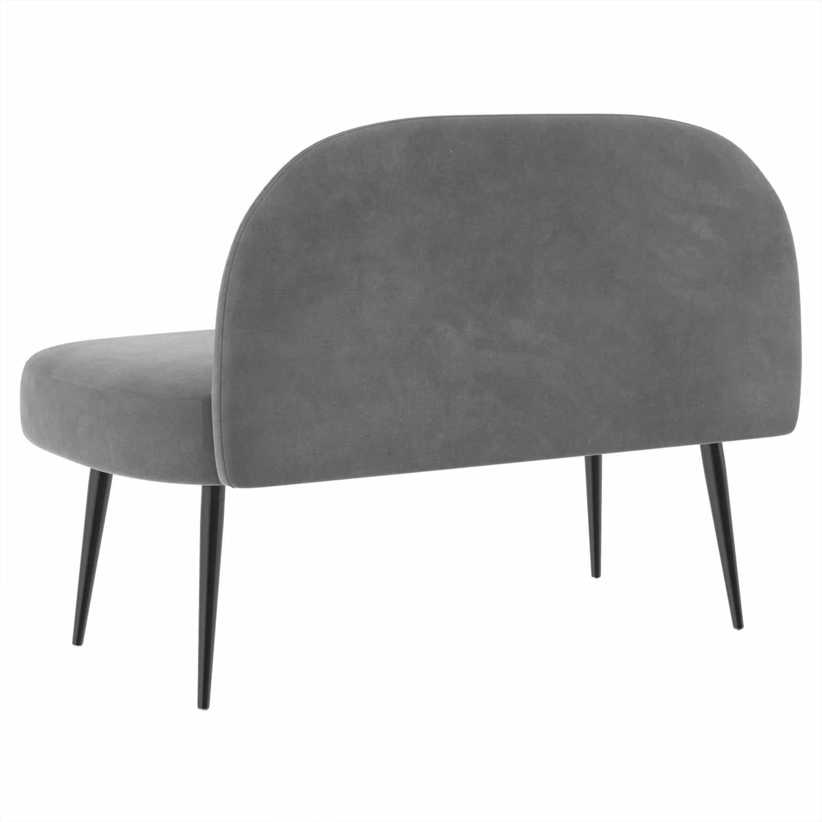 Oblazinjena klop z naslonom Temno siva 110 x 60 x 76 cm Žamet - slika 4