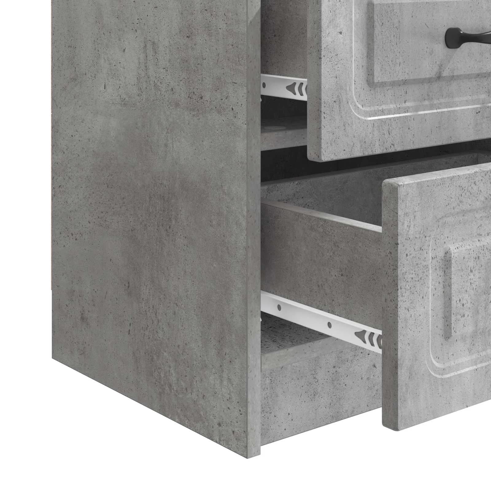 Nočna omarica Betonsko siva 43 x 34,5 x 44,5 cm Inženirski les - slika 9