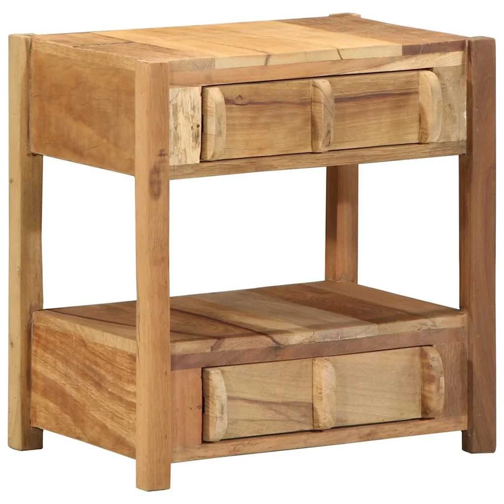 Stranska miza Rjava 43 x 32 x 46 cm Trdna obnovljena les - slika 2