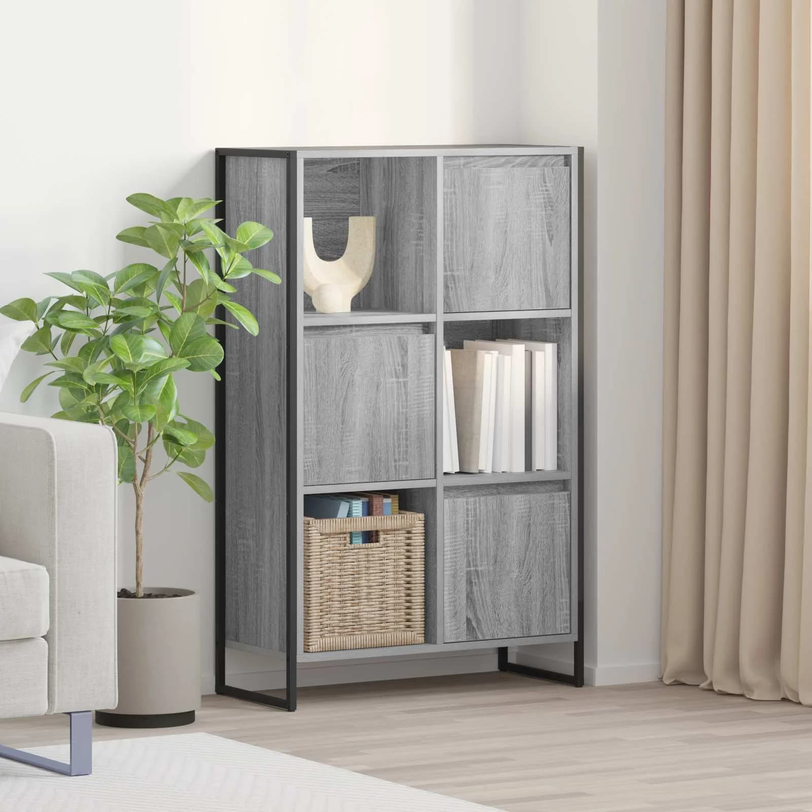 Knjigovni omar 68 x 30 x 108.5 cm Inženirski les Siva Sonoma