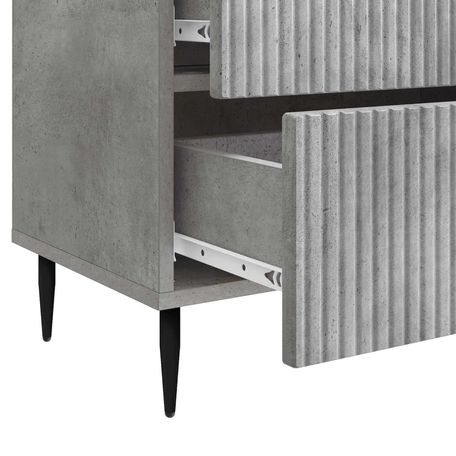 Nočna omarica Betonsko siva 62 x 34,5 x 47,5 cm Inženirski les - slika 9