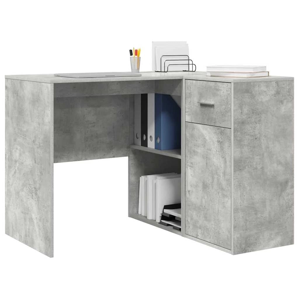 Kotniška miza s predalom Betonsko siva 102 x 88 x 75 cm - slika 3