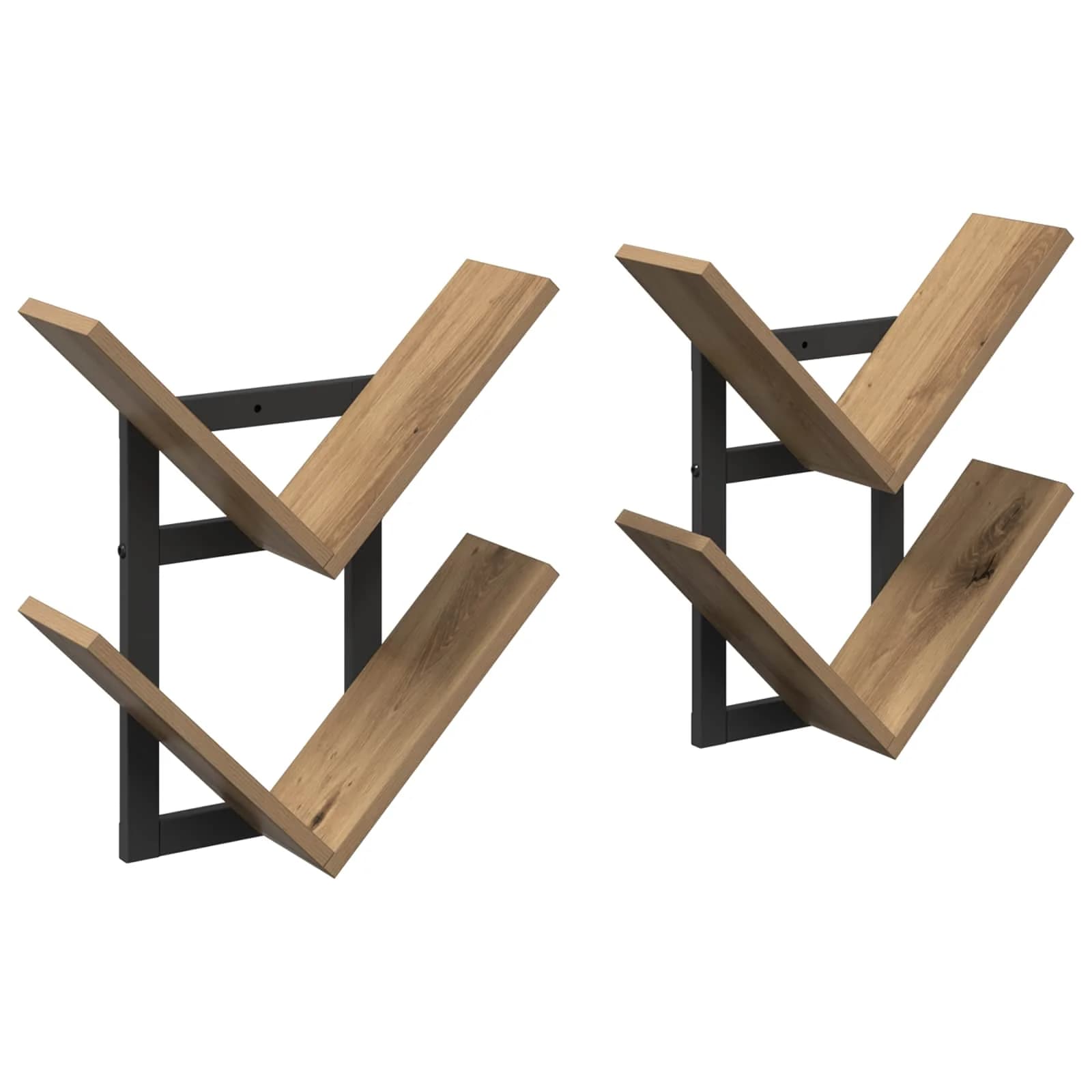 PrFloating Shelf 2 kos Artisan hrast 43 x 15 x 47 cm - slika 2