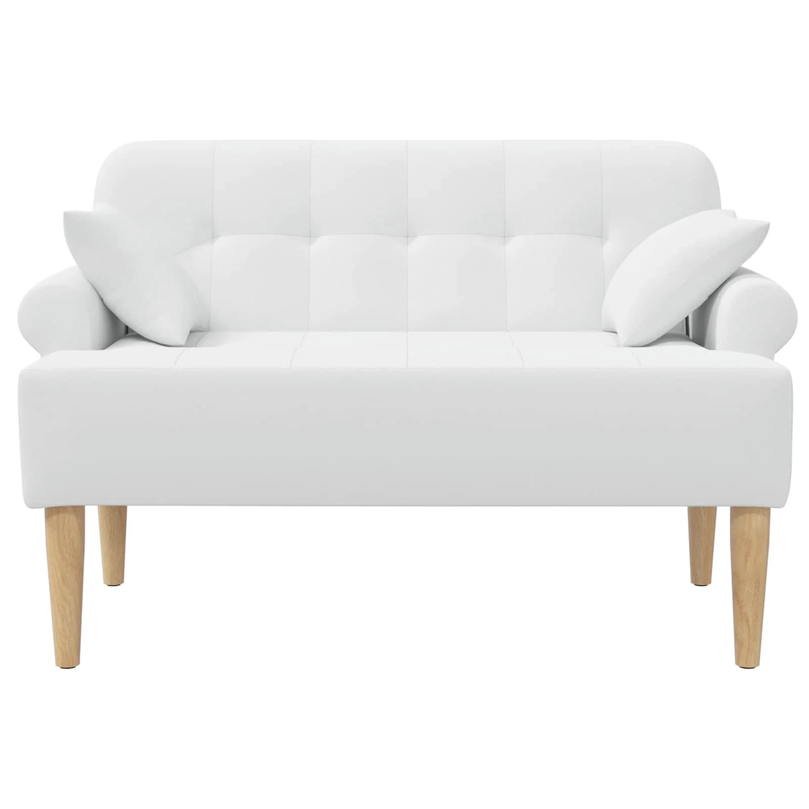 Dvojnica s gumbi Bela 120 x 65 x 79 cm Blago - slika 3