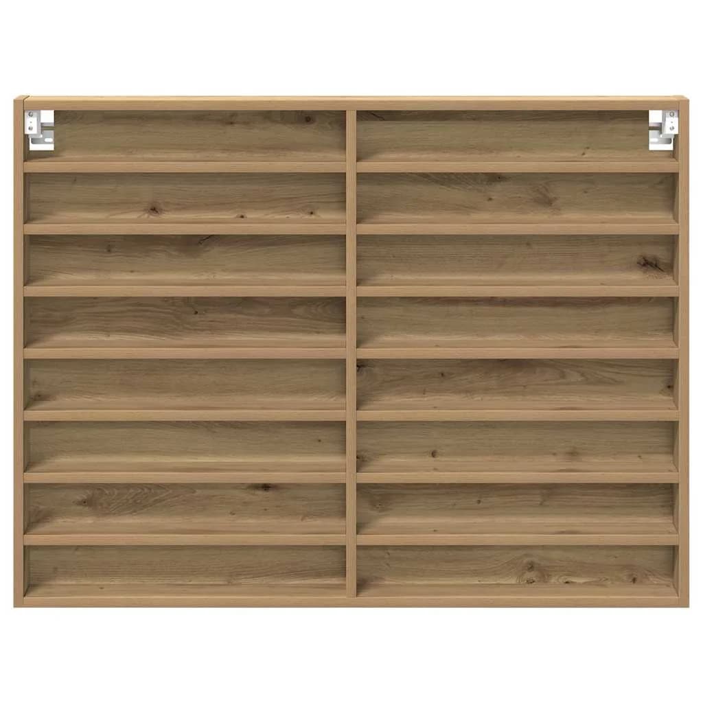 Razstavna omara Montaža za steno Umetni hrast 100 x 8,5 x 75 cm - slika 6