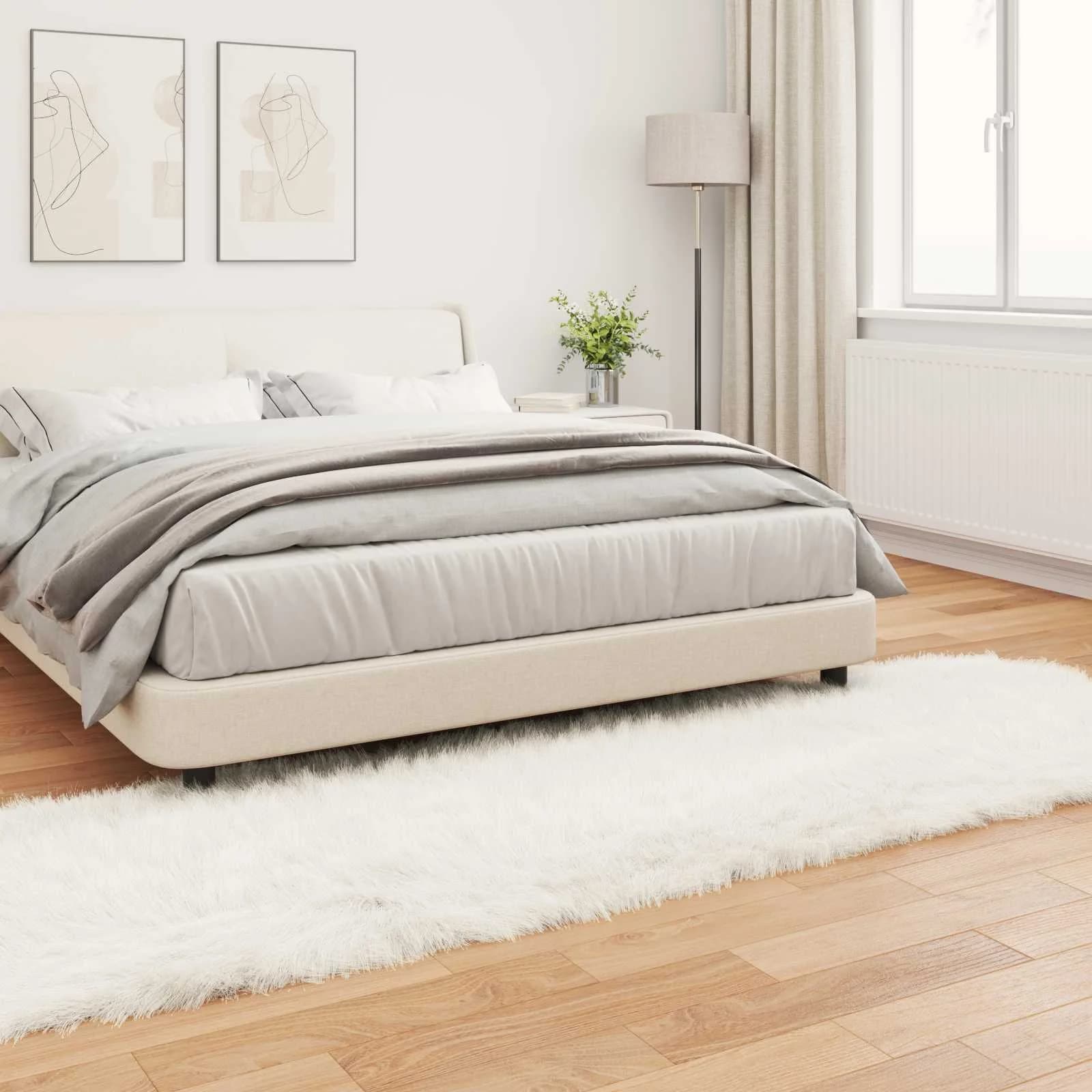Preproga iz umetnega ovčjega krzna TAFALLA Bela 80 x 250 cm - slika 4