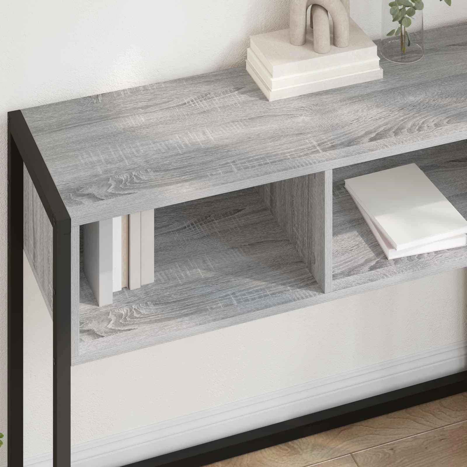 Stranska miza Siva Sonoma 100 x 36 x 75 cm Inženirski les - slika 4