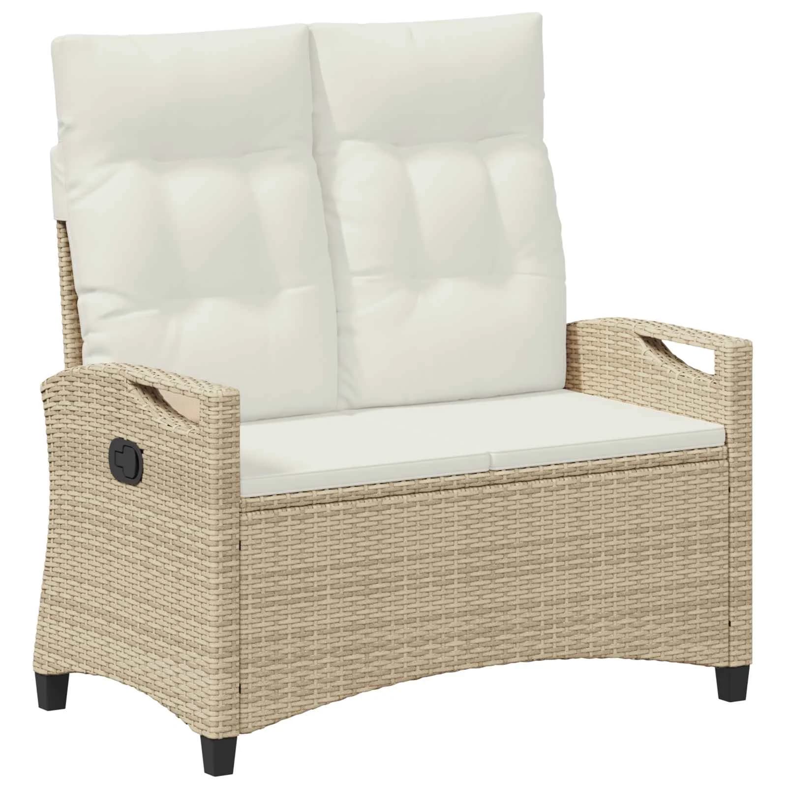 Vrtna klop z blazino Bež in smetanova 105 x 60 x 112 cm - slika 2