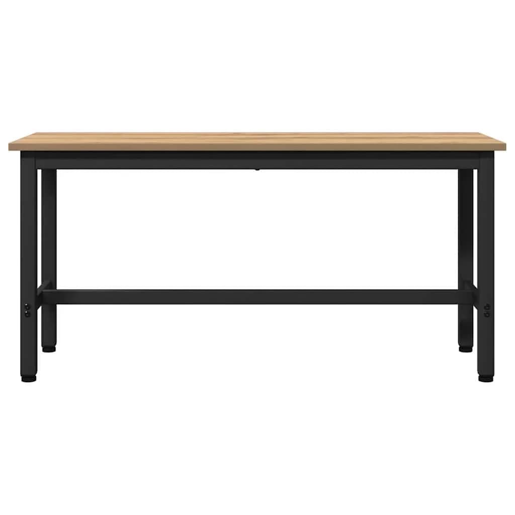 Jedilna klop 100 x 32,5 x 48,5 cm Inženirski les in jeklo - slika 4