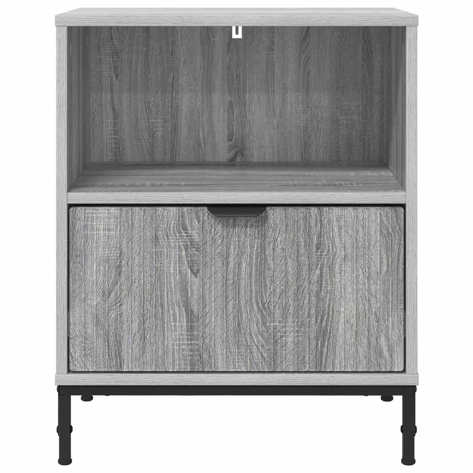 Nočna omarica 2 kos Siva sonoma 49 x 36 x 61 cm Inženirski les - slika 6