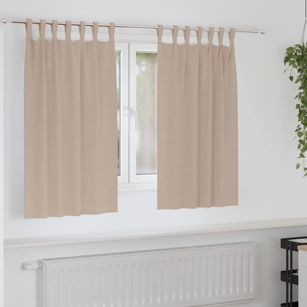 Zavese za zatemnitev z obroči 2 kos Taupe 140 x 140 cm