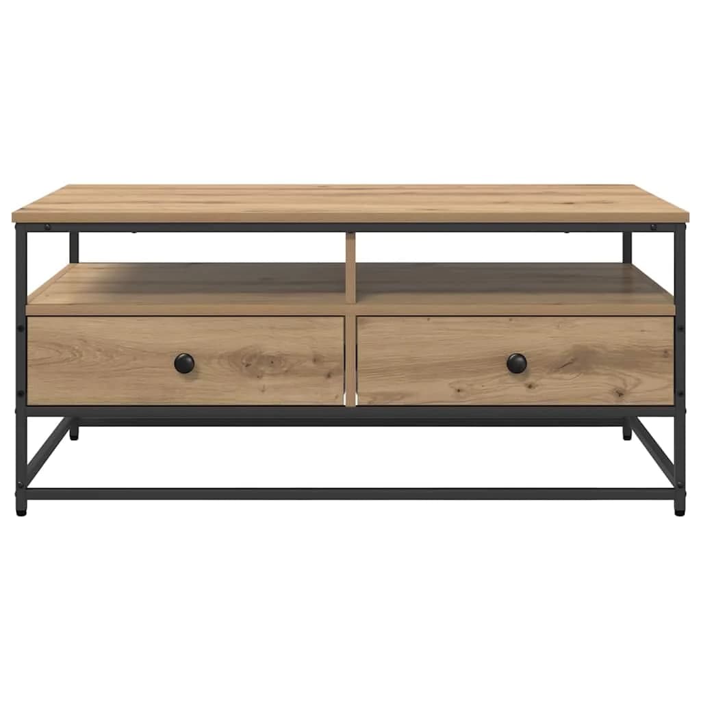 Klubska miza Umetni hrast 100 x 51 x 45 cm Inženirski les - slika 6