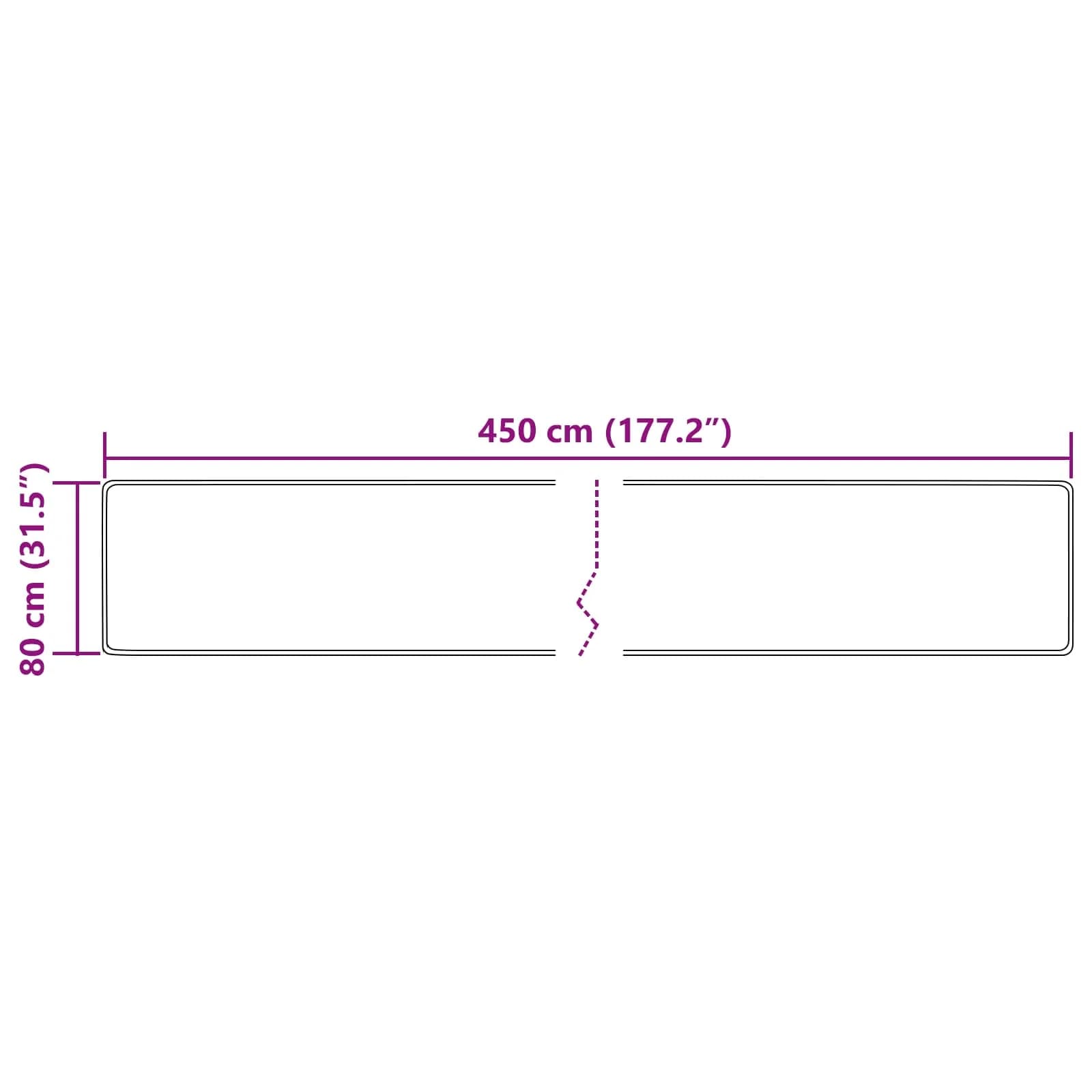 Preproga runner MARSA krema 80 x 450 cm Poliester in PVC - slika 7