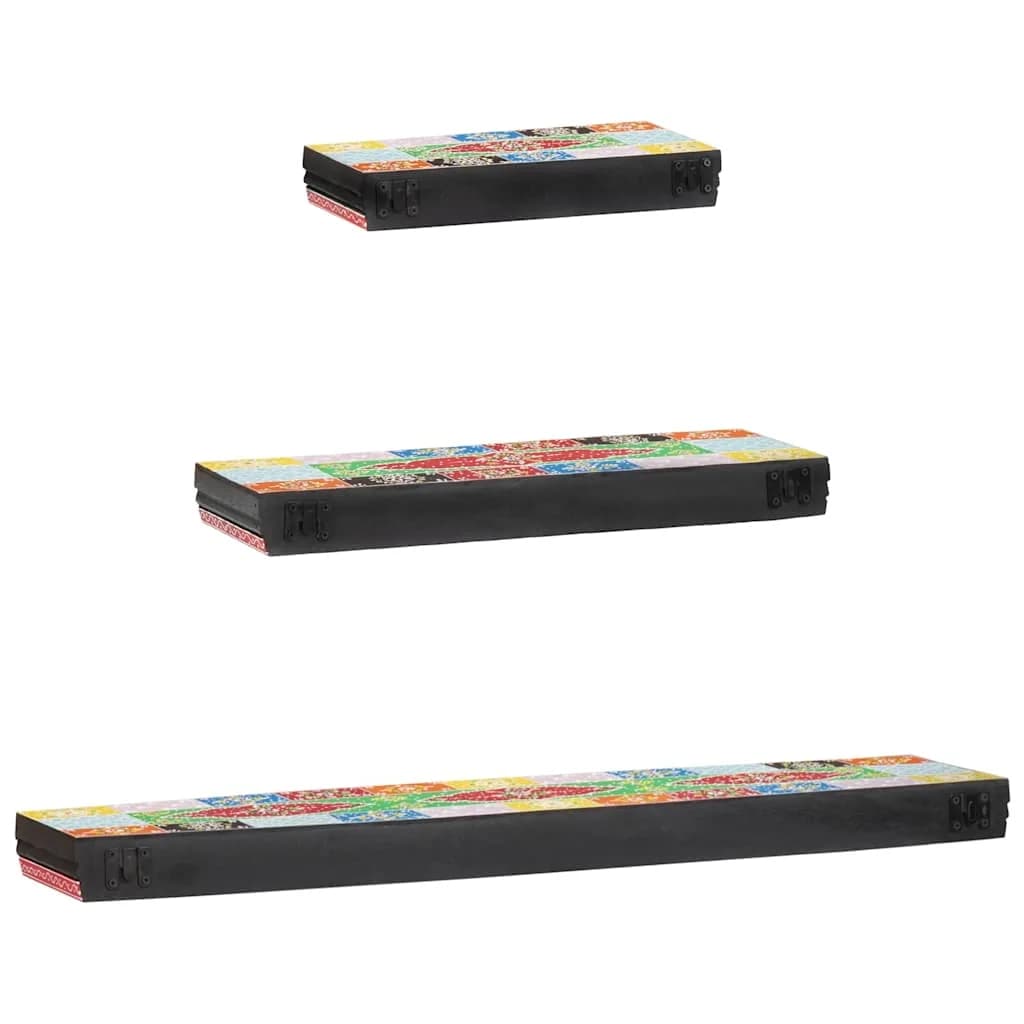 Stenske police Montaža za steno 3 kos večbarvno 100 x 20 x 6 cm - slika 6