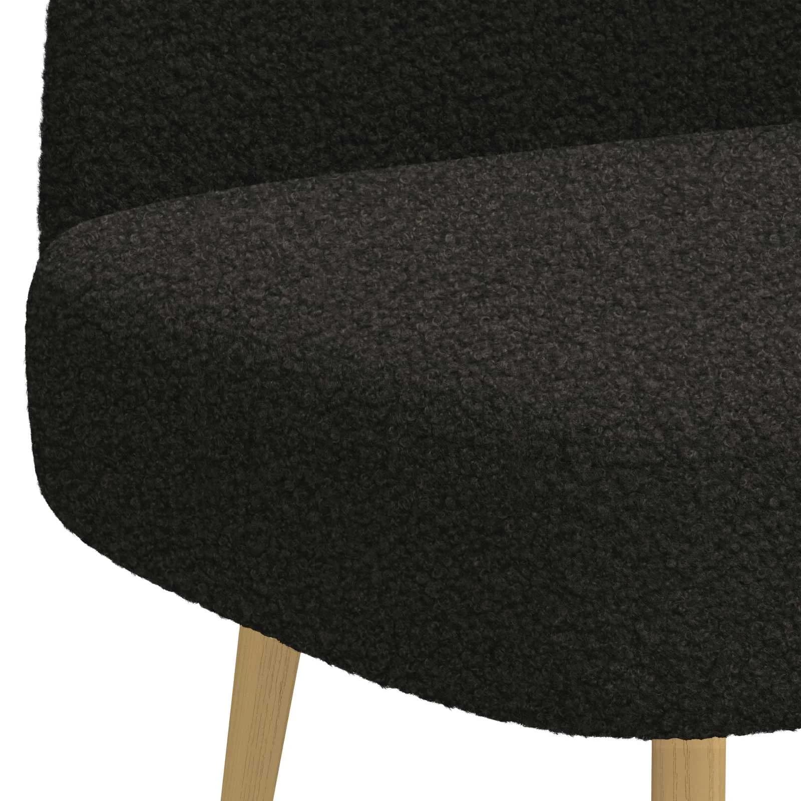 Oblazinjena klop z naslonom Črna 110 x 60 x 76 cm Bouclé - slika 5