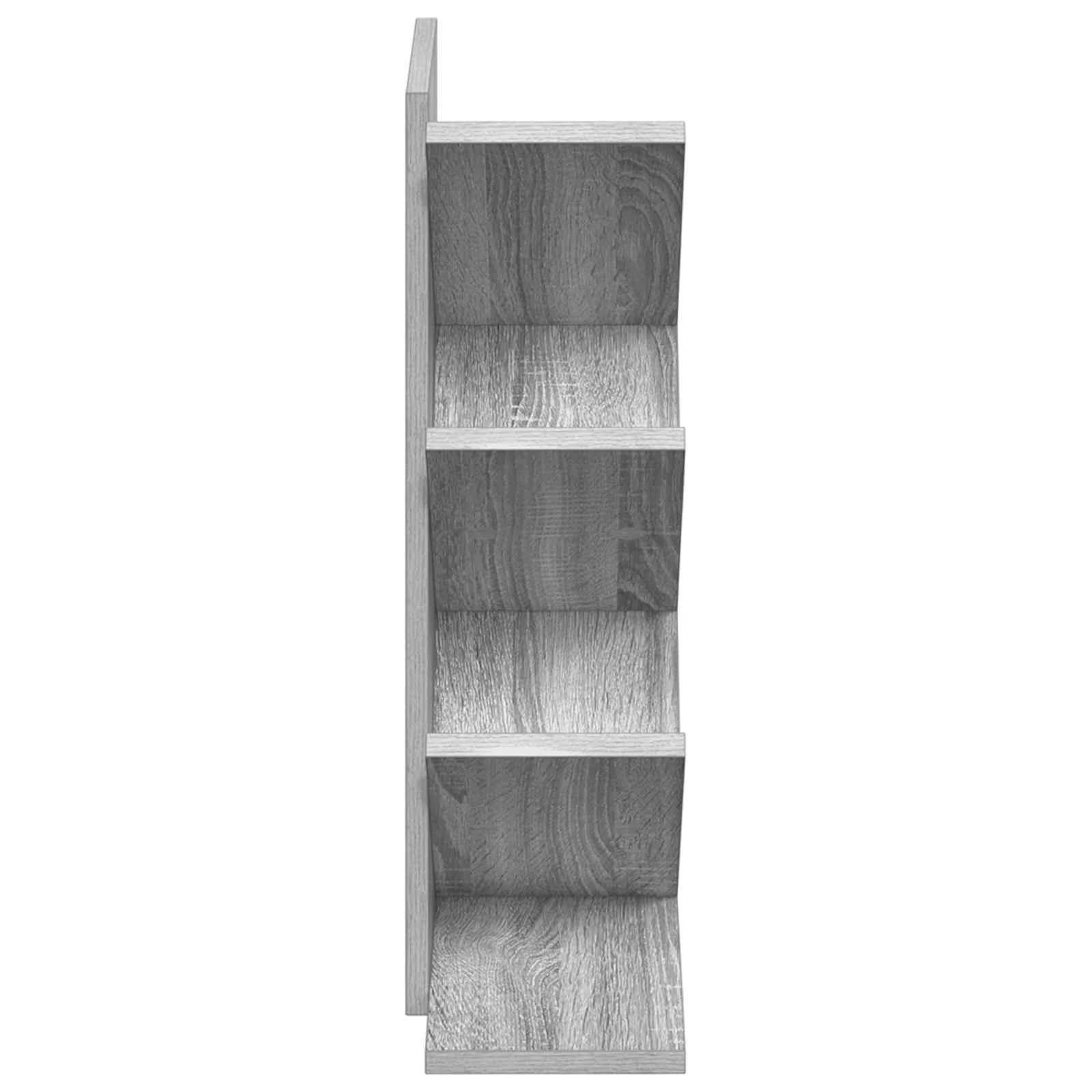 Lesena polica za knjige 4-tierska 30 x 18 x 60 cm Siva Sonoma - slika 5