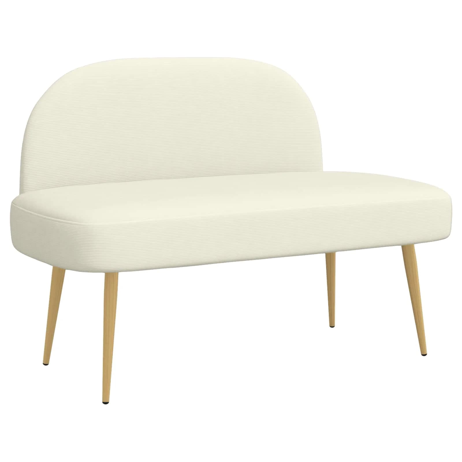 Oblazinjena klop z naslonom Krem 110 x 60 x 76 cm - slika 2