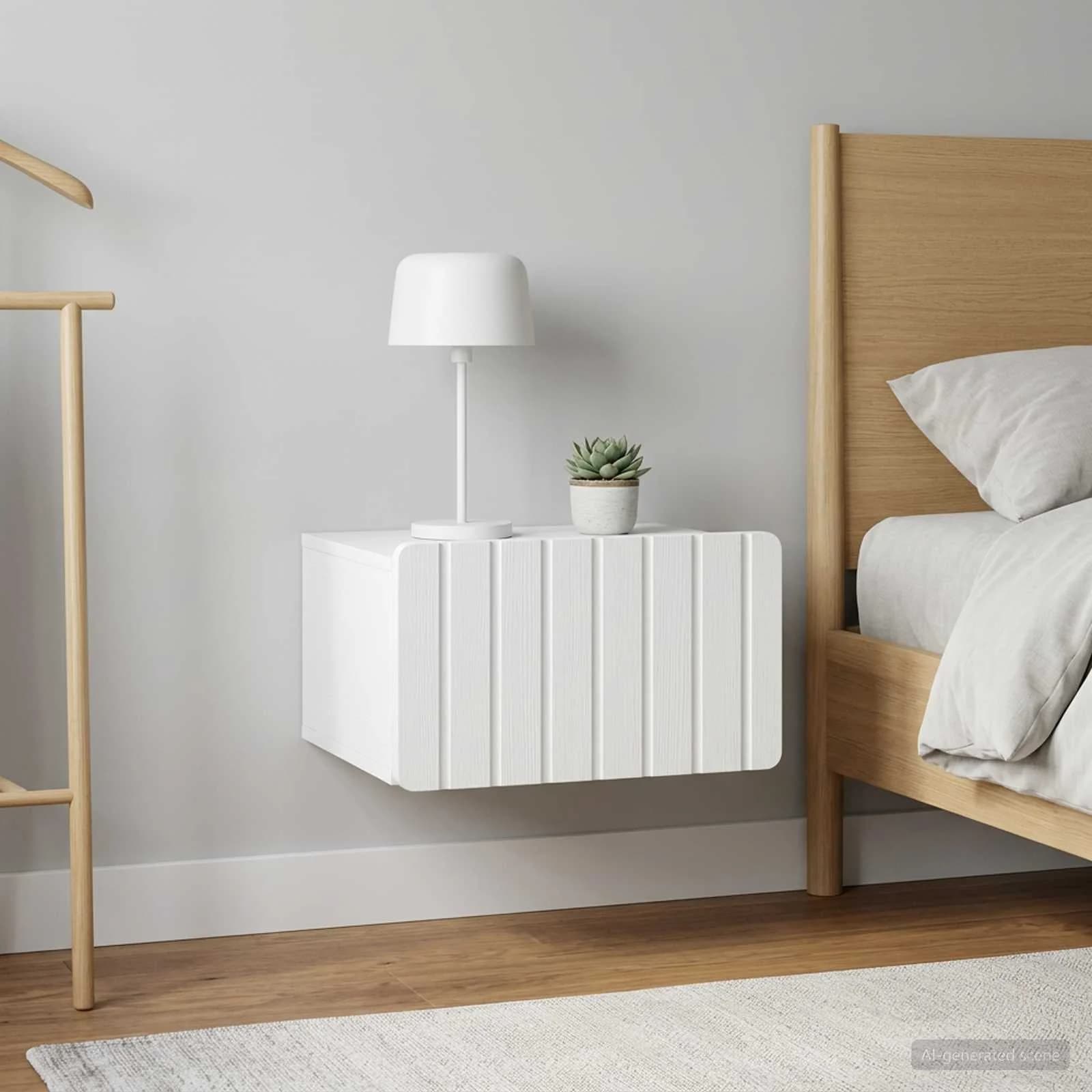 Stenski nočni omarici 2 kos Bela 49 x 34,5 x 24 cm - slika 4