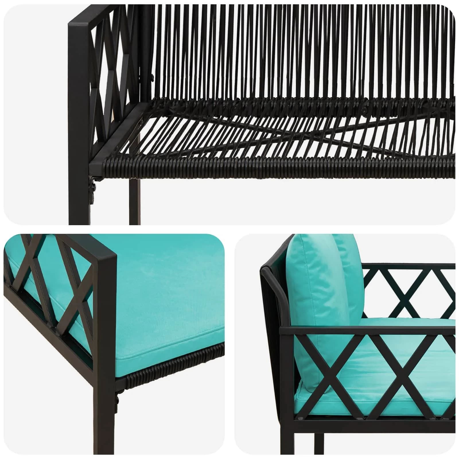 Zunanje klopi 2 -Seater 116 x 56 x 75 cm poli ratan - slika 8