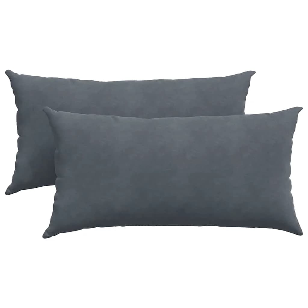 Blazine za kavč 2 pcs Temno siva 80 x 40 cm Žametna tkanina - slika 2