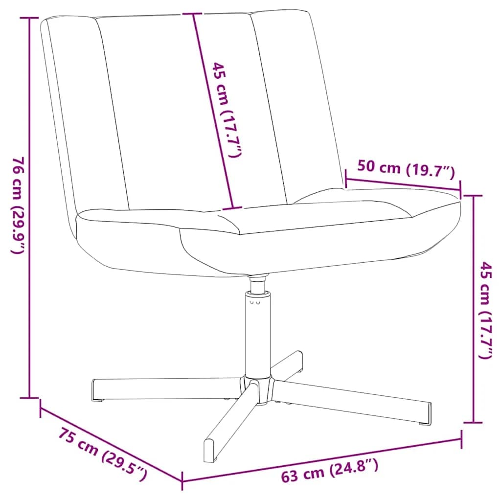 Vrtljiv stol Taupe 63 x 75 x 76 cm blago - slika 11