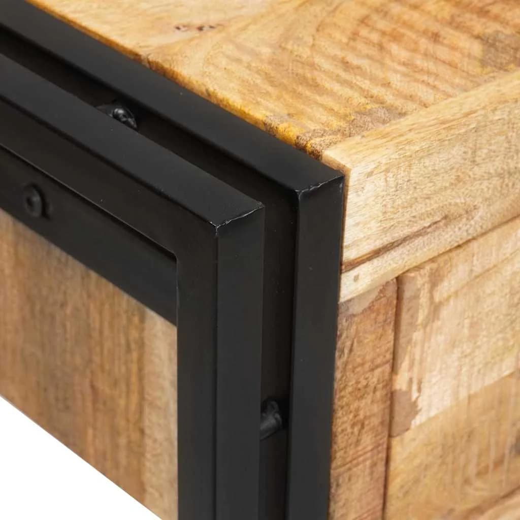 Konzolne mizice 2 kos Rjava 200 x 33 x 75 cm Masiven les manga - slika 8