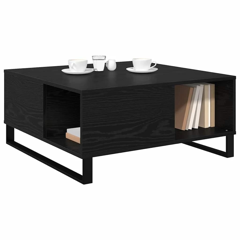 Klubska miza Črna Orehovina 80 x 80 x 36,5 cm Inženirski les - slika 3
