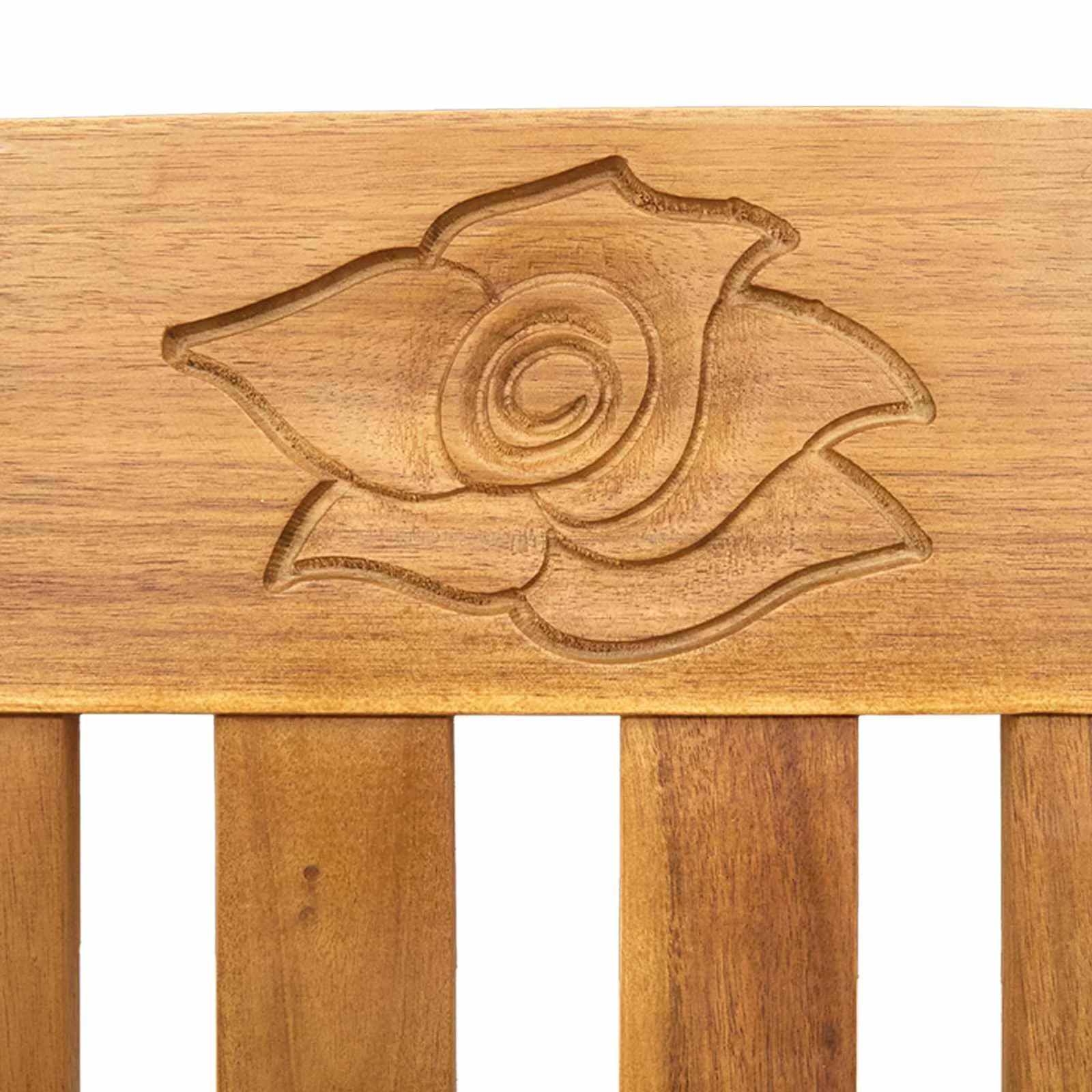 Klop s rozami Naravna 114 x 46 x 82,5 cm Masiven les akacije - slika 7