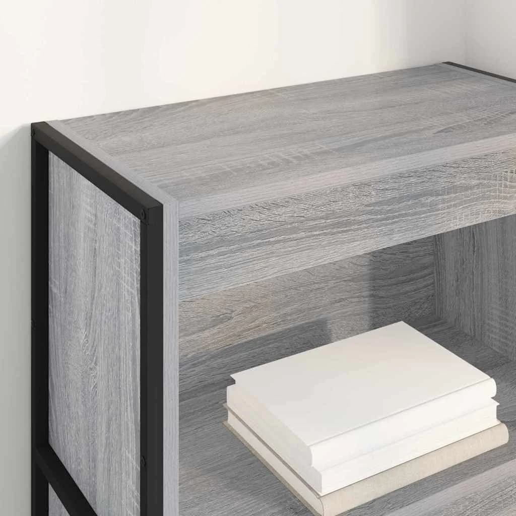 Knjigovni omar 60 x 30 x 121 cm Inženirski les Siva Sonoma - slika 4