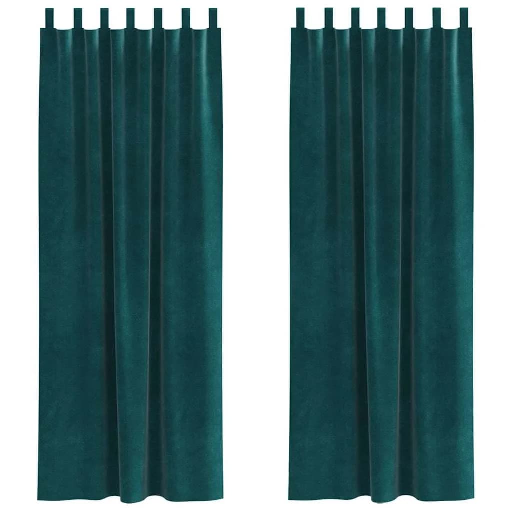 Zatemnitvene zavese 2 kos Temno zelena 140 x 260 cm Žamet - slika 2